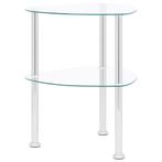 vidaXL Bijzettafel 2-laags 38x38x50 cm gehard glas, Huis en Inrichting, Tafels | Bijzettafels, Verzenden, Nieuw