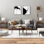 vidaXL Bijzettafels 2 st 40x40x35 cm bewerkt hout bruineiken, Minder dan 50 cm, 50 tot 100 cm, Verzenden, Nieuw