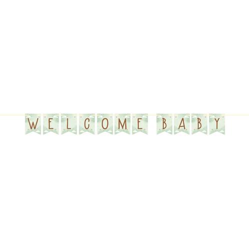 Letterslinger Welcome Baby 2.6m, Hobby en Vrije tijd, Feestartikelen, Nieuw, Verzenden