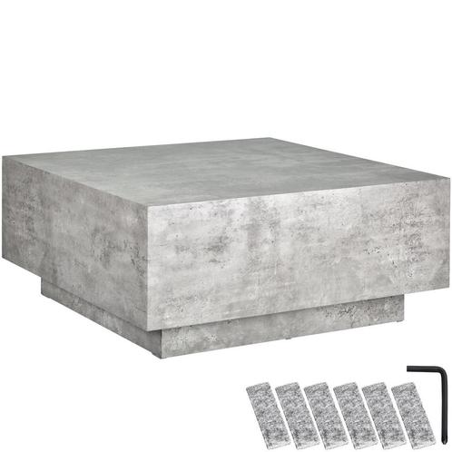 Salontafel Lasley met voet, draagkracht 45 kg - Betonlook, 8, Huis en Inrichting, Tafels | Salontafels, Verzenden