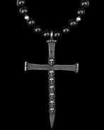 Obsidiaan - Ketting - Memento Mori Cross - Spirituele, Antiek en Kunst