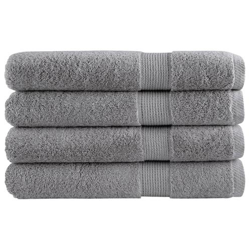 vidaXL Handdoeken SOLUND 4 st 600 g/m² 100x200 cm grijs, Huis en Inrichting, Badkamer | Badtextiel en Accessoires, Grijs, Nieuw