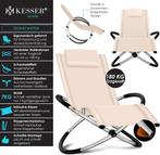 Ligbed - Ligstoel - Zonnebed - Relaxstoel - Beige - KESSER®, Verzenden, Nieuw