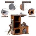 Kattenmeubels met Grotmatten Kattenspeelhuis Houten Krabpaal, Dieren en Toebehoren, Katten-accessoires, Nieuw, Verzenden