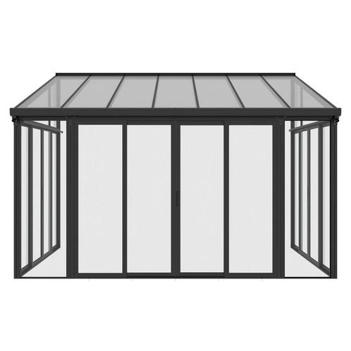 Aluminium Overkapping / Serre - Grijs - Incl. Zijwanden & Sc, Tuin en Terras, Overkappingen, Nieuw, Verzenden