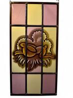 Antiek Glas-in-loodraam - Fire painted window - 1900-1910