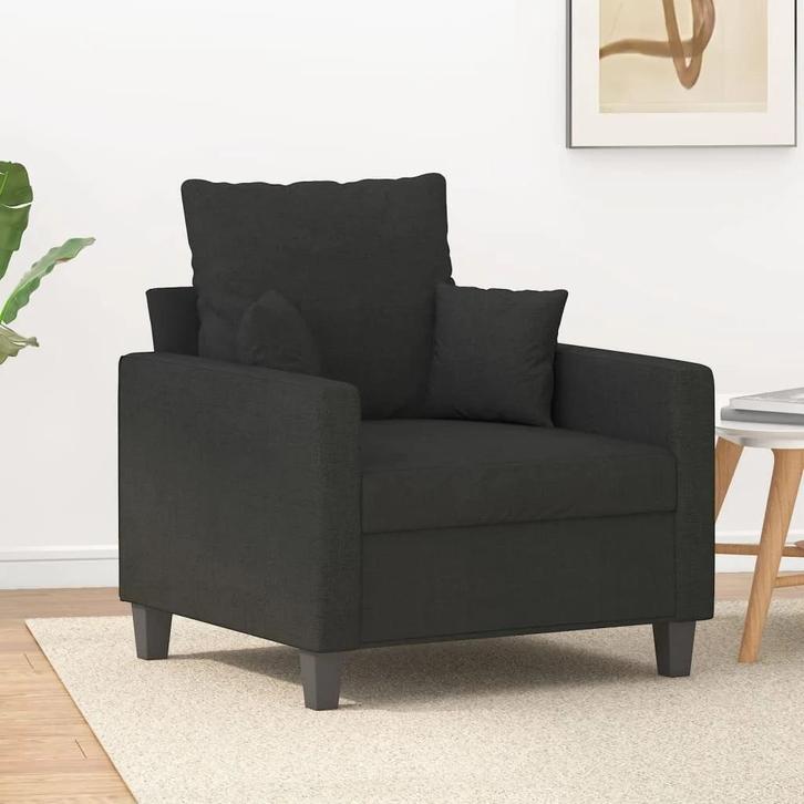 Nieuwe Fauteuil luie stoel 60 cm stof zwart, Huis en Inrichting, Fauteuils, 50 tot 75 cm, Minder dan 75 cm, Nieuw, Stof, Ophalen of Verzenden