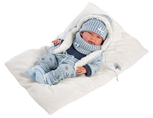 Llorens pop Nico met blauwe outfit - 40cm (Poppen 37- 45 cm), Kinderen en Baby's, Speelgoed | Poppen, Babypop, Nieuw, Ophalen of Verzenden