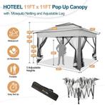 Partytent - Opvouwbaar - 3x3m - Paviljoen - Easy up - Grijs, Tuin en Terras, Partytenten, Verzenden, Zo goed als nieuw