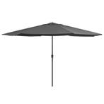 vidaXL Parasol met metalen paal 390 cm antracietkleurig, Verzenden, Nieuw, 3 tot 4 meter