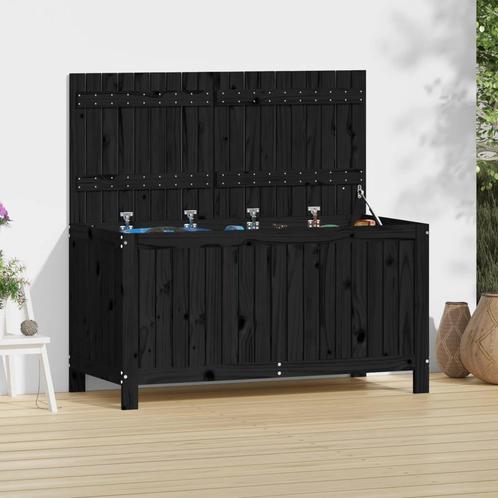 Tuinbox 121x55x64 cm massief grenenhout zwart (Partytenten), Tuin en Terras, Tuinhuizen, Nieuw, Verzenden