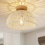 Rotan Plafondlamp Boho – Handgemaakt E27, Huis en Inrichting, Lampen | Hanglampen, Verzenden, Nieuw