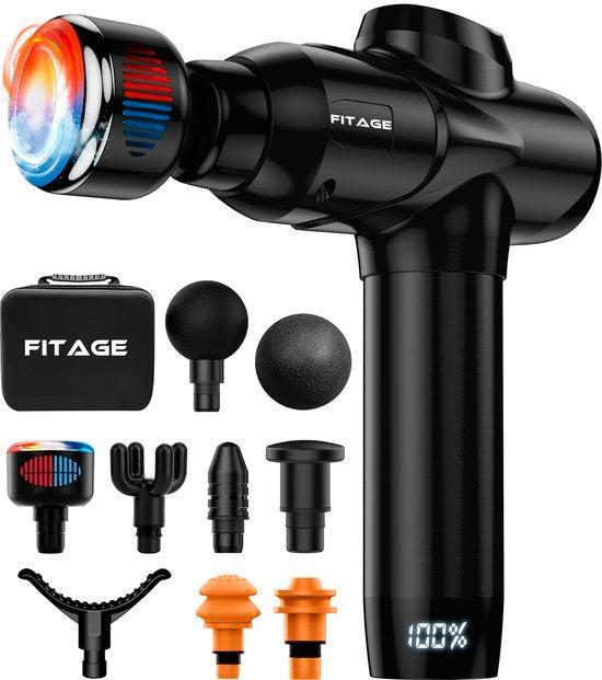2dekans | FITAGE - Massage Gun Warm & Koud - 8 Opzetstukken, Sport en Fitness, Massageproducten, Zo goed als nieuw, Ophalen of Verzenden