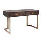 *WOONWINKEL* Kare Design Osaka Bureau Donker Hout Met Messin, Nieuw, Verzenden