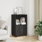 vidaXL Rolkast 55x40x91 cm bewerkt hout zwart, Huis en Inrichting, Kasten | Buffetkasten, Verzenden, Nieuw, 50 tot 100 cm, Minder dan 100 cm