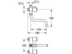 GROHE Costa-S Douchekraan - Met badomstelling - 12 cm, Verzenden, Zo goed als nieuw