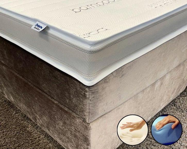 Bamboo exclusive topper HR55 koudschuim & Nasa Traagschuim, Huis en Inrichting, Slaapkamer | Matrassen en Bedbodems
