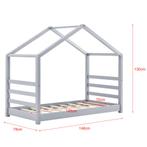 Kinderbed Vardo grenen huisbed en bedbodem 70x140 grijs, Kinderen en Baby's, Kinderkamer | Bedden, Verzenden, Nieuw