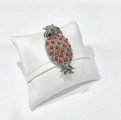 Zonder Minimumprijs - Broche Zilver Koraal, Sieraden, Tassen en Uiterlijk, Antieke sieraden