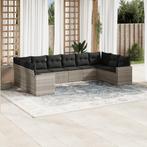 vidaXL 10-delige Loungeset met kussens poly rattan, Verzenden, Nieuw, Rotan, Loungeset