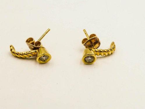 Oorbellen - 18 karaat Geel goud - Diamant, Sieraden, Tassen en Uiterlijk, Oorbellen