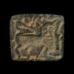 Oud-Aziatisch Steen Zegel met mythisch wezen, Antiek en Kunst