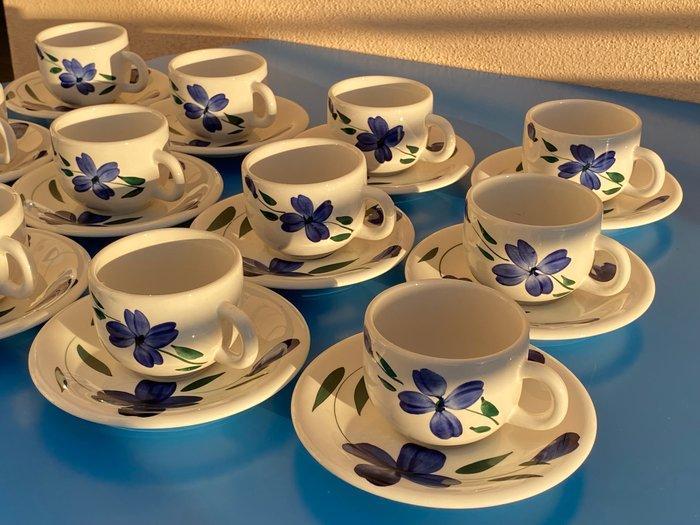 La Primula - Koffie- en theeservies (12) - Keramiek -, Antiek en Kunst, Antiek | Meubels | Tafels