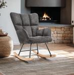 2dekans | tectake Schommelstoel Torve – Gestoffeerd – Scandi, Ophalen of Verzenden, Zo goed als nieuw, Grijs