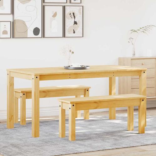vidaXL 3-delige Eethoek Panama massief grenenhout, Huis en Inrichting, Complete eetkamers, Nieuw, Verzenden