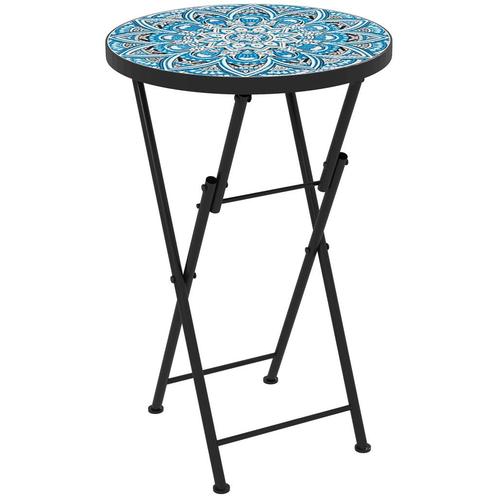 TRUUSK Bijzettafel Inklapbaar Tuintafel Met Mozaïekontwerp,, Tuin en Terras, Overige Tuin en Terras, Nieuw, Verzenden