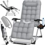 Tuinstoel - Ligstoel - Verstelbaar - Opvouwbaar - Grijs - KE, Verzenden, Zo goed als nieuw