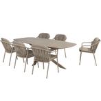 Manitoba Prado dining tuinset 240x105xH75 cm 7 delig latte, Tuin en Terras, Ophalen of Verzenden, Nieuw