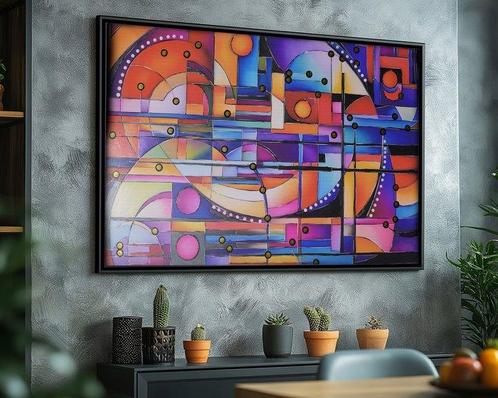 Ksavera - Cubism A1326 - abstract painting on XXL canvas, Antiek en Kunst, Kunst | Schilderijen | Modern