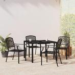 vidaXL 5-delige Tuinset staal antracietkleurig, Tuin en Terras, 4 zitplaatsen, Verzenden, Nieuw, Rvs