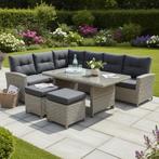 San Marino hoek dining loungeset verstelbaar 5-delig  grijs, Ophalen of Verzenden, Nieuw, Wicker