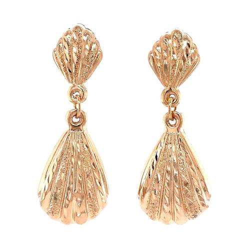 Rosegouden oorstekers met hanger 18 karaat, Sieraden, Tassen en Uiterlijk, Oorbellen, Goud, Zo goed als nieuw, Goud, Verzenden