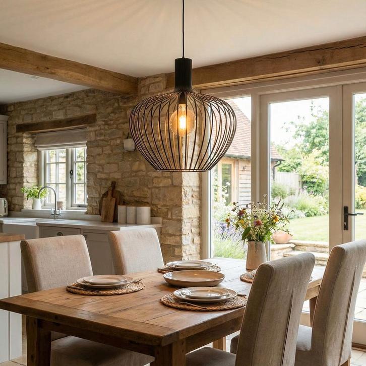 Highlight | Dimbare hanglamp | E27 fitting | 50cm | Mela, Huis en Inrichting, Lampen | Hanglampen, 75 cm of meer, Nieuw, Metaal