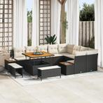 vidaXL 12-delige tuinset met kussens zwart poly rattan, Tuin en Terras, Verzenden, Nieuw, Rotan, Tuinset