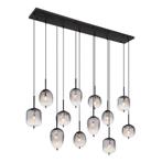 Hanglamp ATTILA 160.0 cm 12-lichts Zwart, Smoked, Ophalen of Verzenden, Nieuw, Metaal, 75 cm of meer