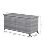 Polyrattan Kussenbox Grijs 122x56x61cm met wielen, Verzenden, Nieuw