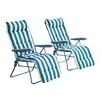 Outsunny Set van 2 klapstoelen - Ligstoelen met bekleding -, Tuin en Terras, Zo goed als nieuw, Verzenden