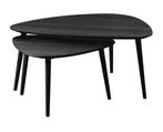 Salontafel Adda set van 2 driehoekig Eiken - Zwart, Huis en Inrichting, Tafels | Salontafels, Ophalen of Verzenden, Nieuw