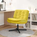 vidaXL Draaibare Relaxstoel met kussen Geel 63 x 75 x 76 cm, Huis en Inrichting, Stoelen, Verzenden, Nieuw