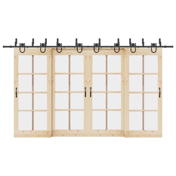 vidaXL Doos met onderdelen voor schuifdeur 400 cm staal, Doe-het-zelf en Verbouw, IJzerwaren en Bevestigingsmiddelen, Nieuw, Verzenden