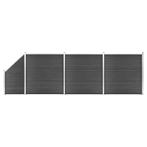 vidaXL Schuttingpanelenset 619x(105-186) cm HKC zwart, Tuin en Terras, Schuttingen, Verzenden, Nieuw, Kunststof, 1 tot 2 meter