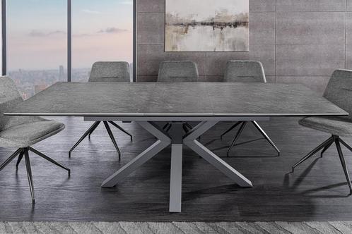 Uitschuifbare eettafel ETERNITY 160-200cm grafietgrijs, Huis en Inrichting, Tafels | Eettafels, Ophalen of Verzenden