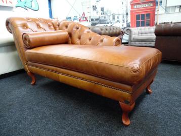 Chesterfield Chaise Longue  Cognac Leder Chesterfield Daybed beschikbaar voor biedingen