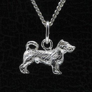 Zilveren Jack russell terrier ruwhaar met staart ketting ..., Sieraden, Tassen en Uiterlijk, Kettinghangers, Verzenden