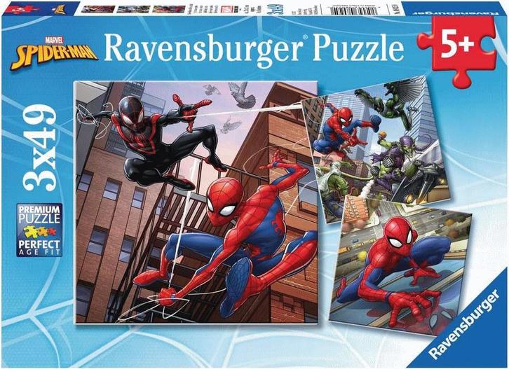 Spiderman in Actie Puzzel (3x49 stukjes) | Ravensburger -, Kinderen en Baby's, Speelgoed | Kinderpuzzels, Nieuw, Verzenden