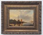 Johannes Hilverdink (1813-1902) - Vissersboten aan een, Antiek en Kunst, Kunst | Schilderijen | Klassiek